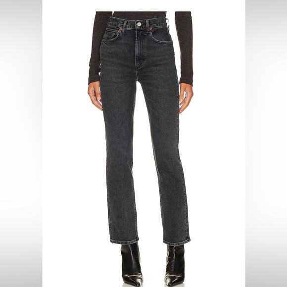 Agolde Denim - AGOLDE High Rise Stovepipe Jeans in Metal Size 27